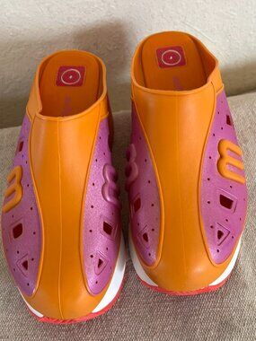 Vintage Melissa Music Unisex Orange/Pink Y2K 90's Grendene Platform Clogs Sz 9